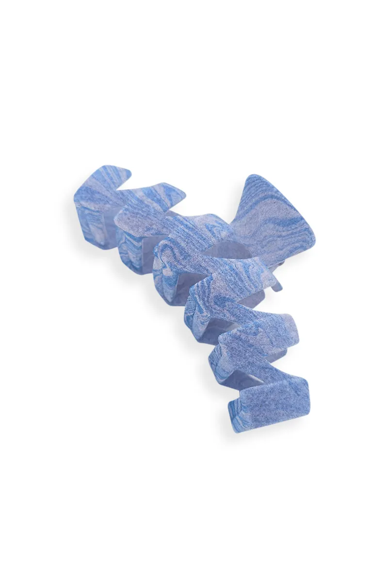 Large Hair Claw Clip for Women – Velvet Coated Zigzag Design JWH000022BLU
