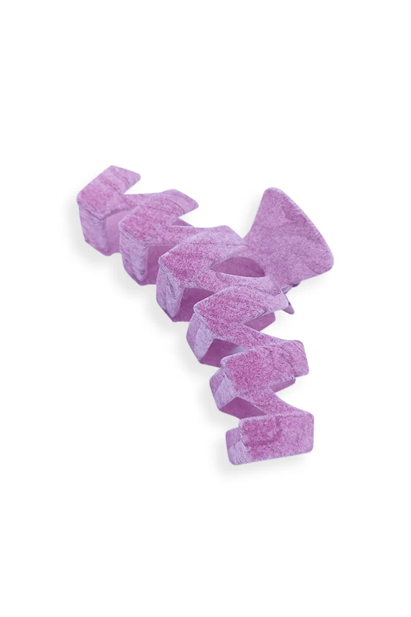 Large Hair Claw Clip for Women – Velvet Coated Zigzag Design JWH000022PIN