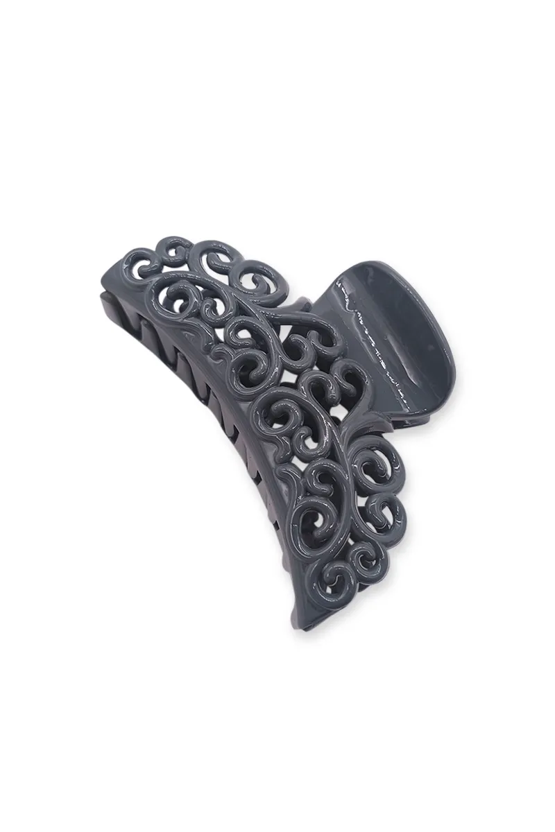 Filigree Swirl Design Hair Claw Clip - Medium
