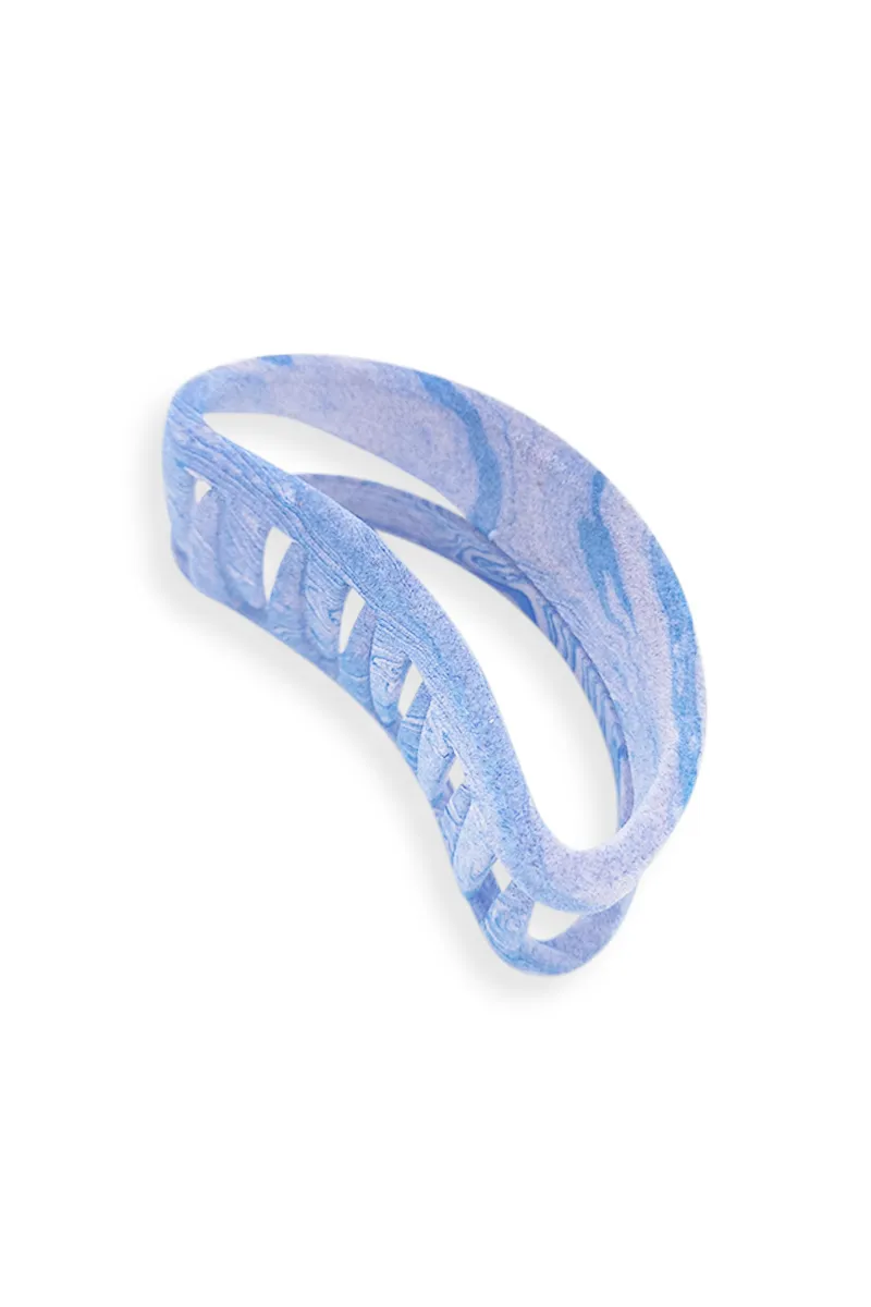 Curved Marble-Pattern Hair Claw Clip - Medium