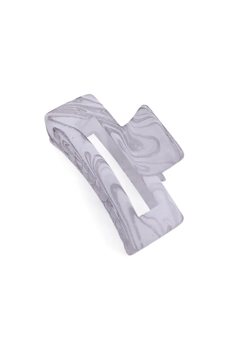 Marbled Rectangle Hair Claw Clip for Women - Large JWH000041WHI