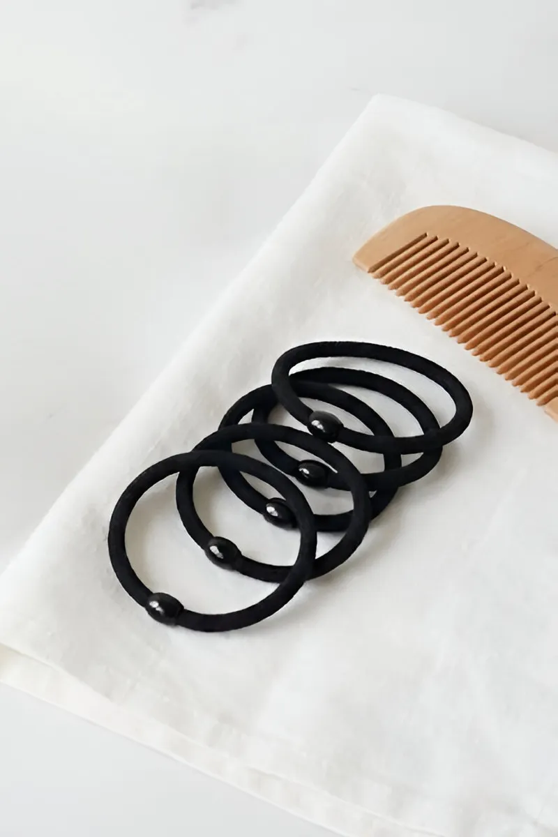 5 Pcs Bead Elastic Hair Bands for Women
