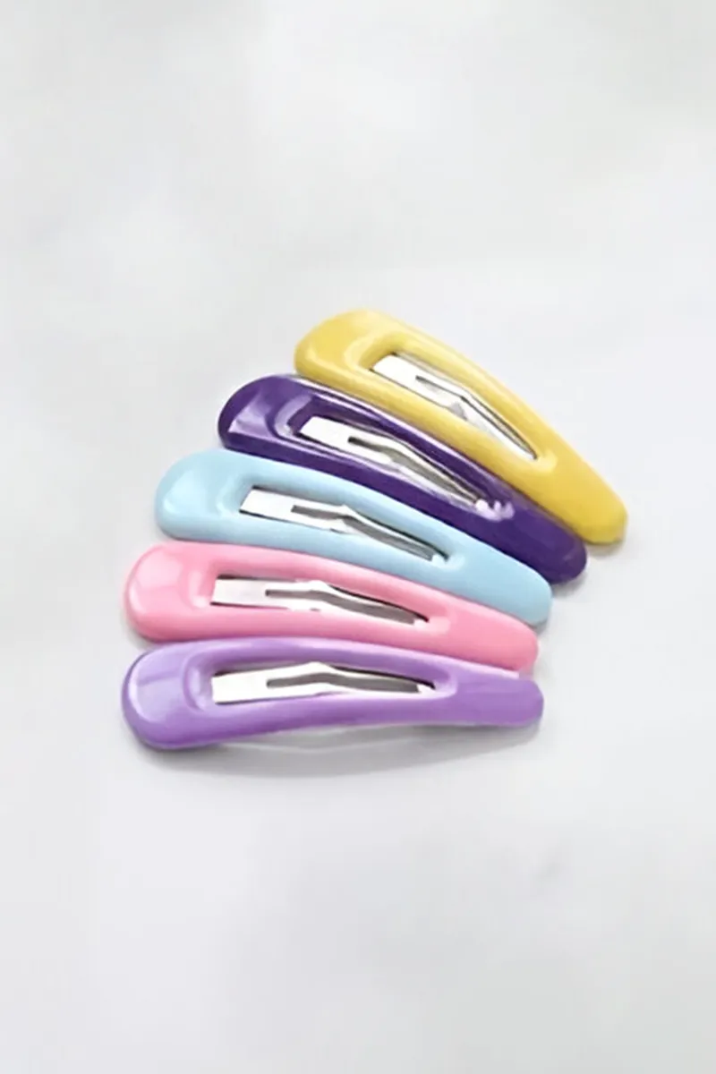 Pastel Snap Hair Clips for Women & Girls - Pack of 6 JWH000064MUL