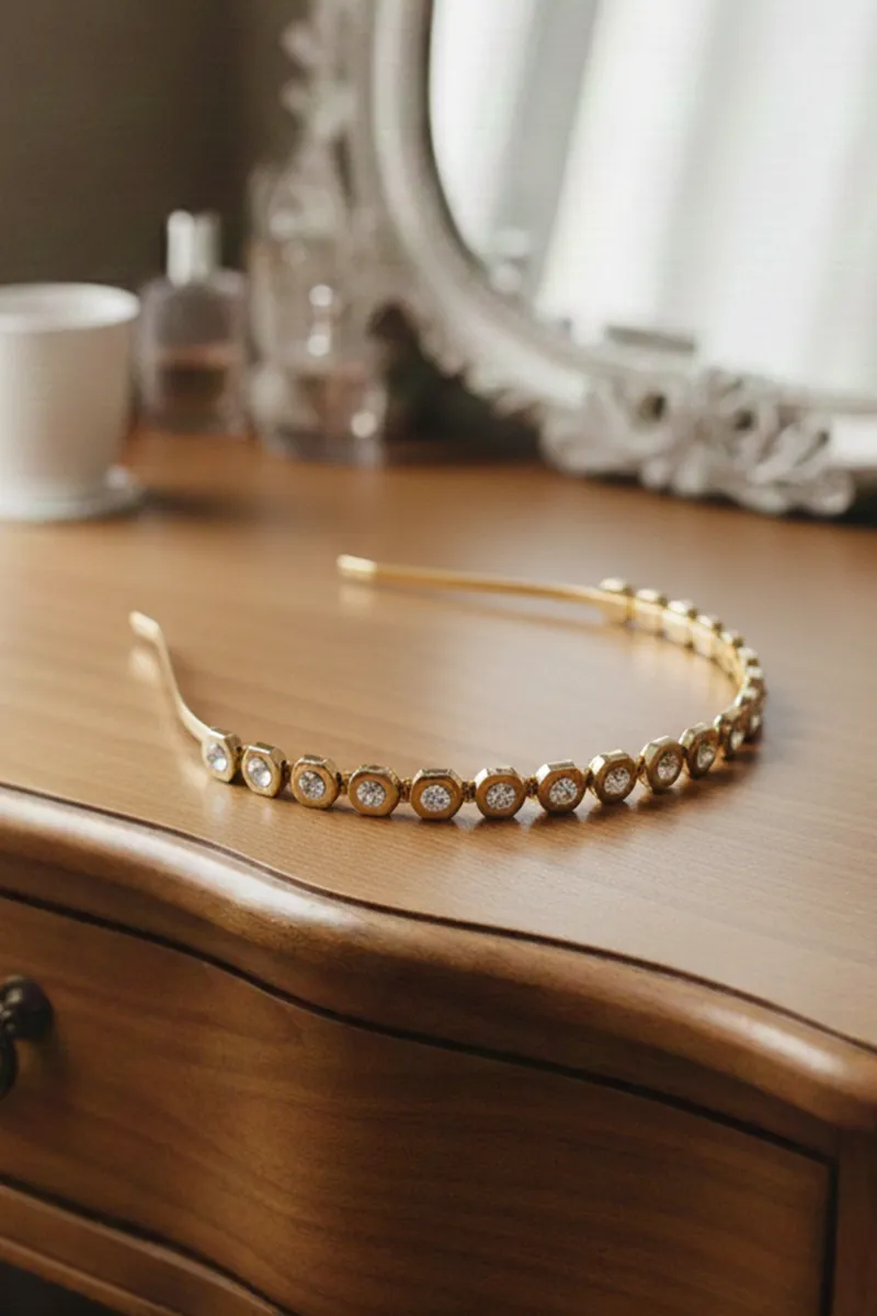 Gold Minakari Handcrafted Headband for Women & Girls