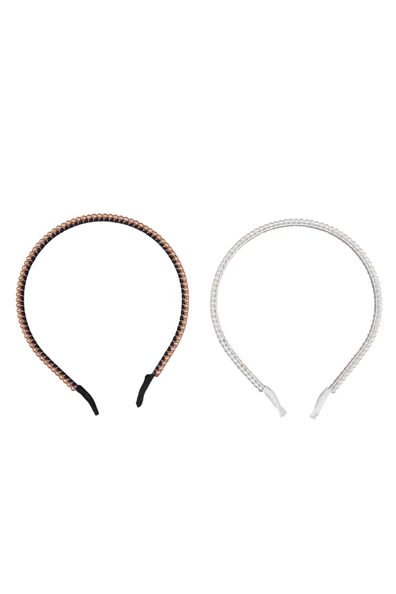 White Faux Pearl Sleek Headband for Girls & Women