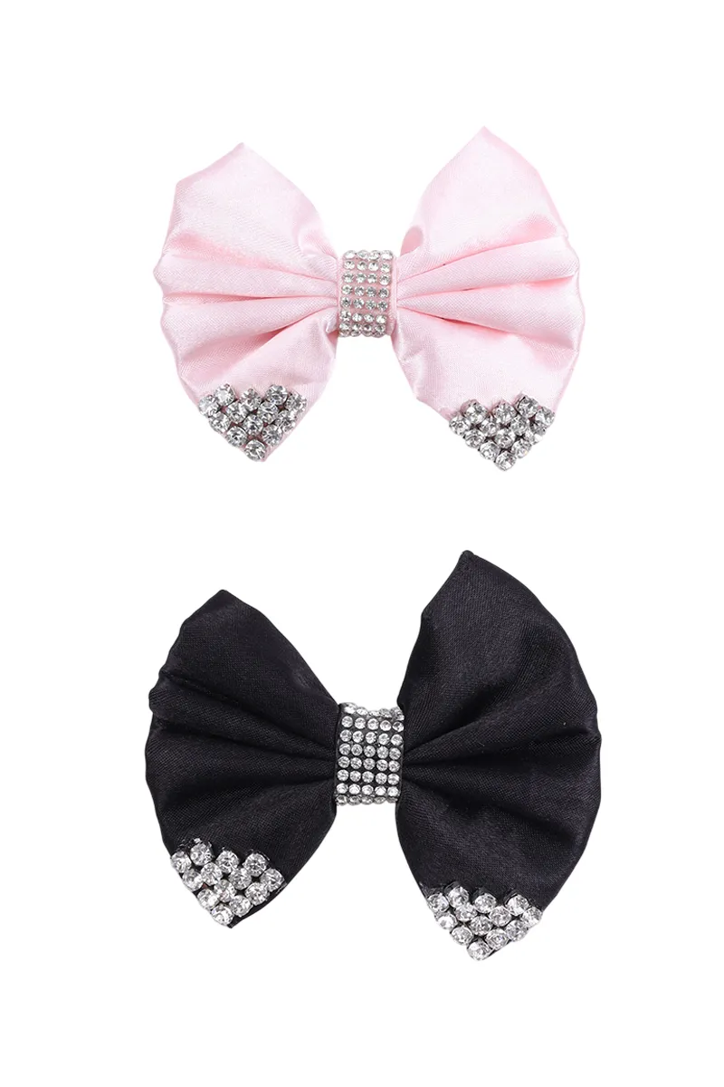 Stone Studded Bow Alligator Hair Clips for Women & Girls - Pack of 2