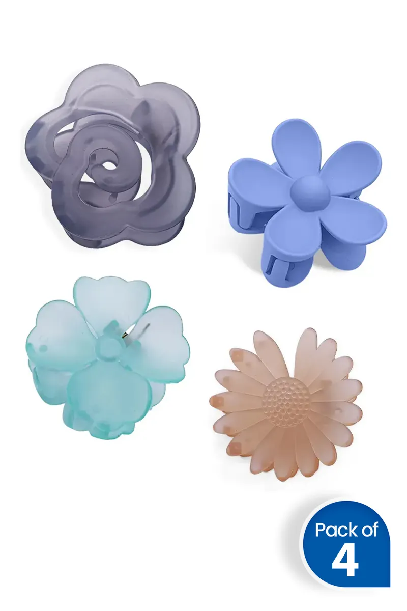 Pack of 4 Floral Hair Claw Clips for Women