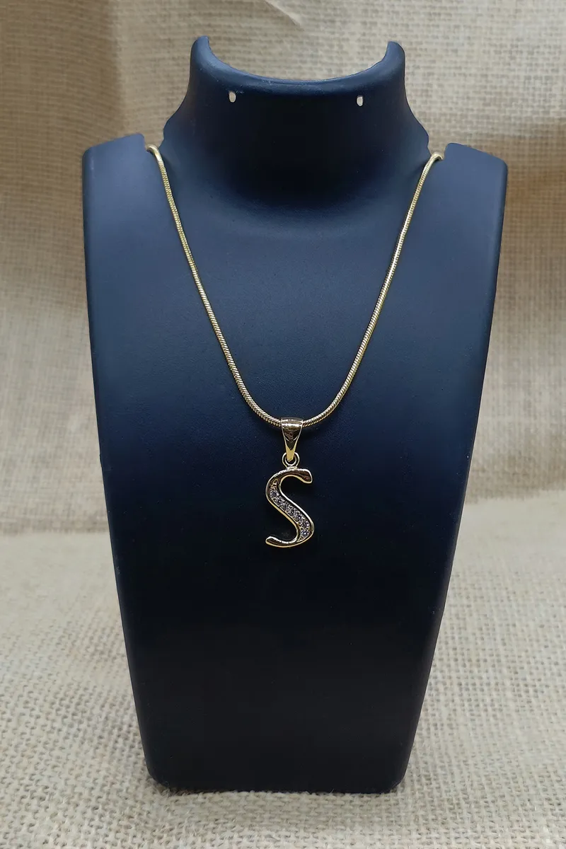 S Letter Pendent Chain for Women & Girls