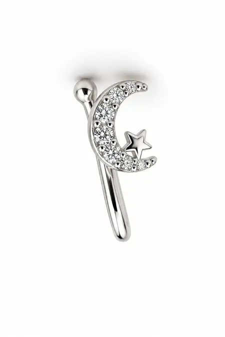 Halfmoon Clip-On Nose Pin for Women