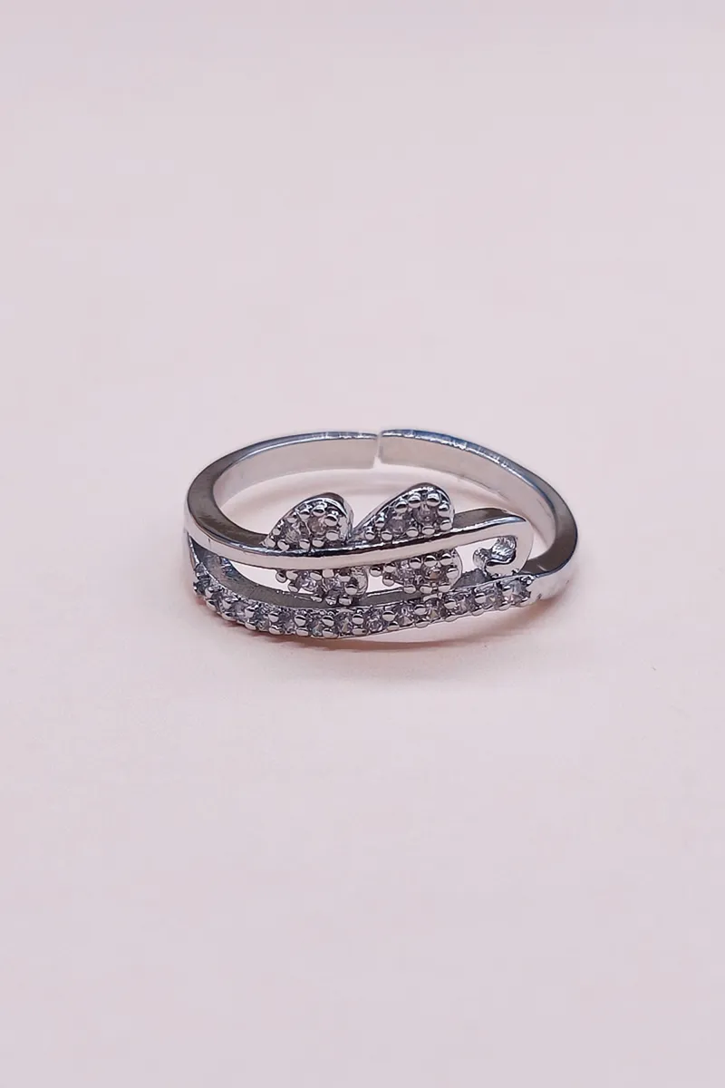 Silver Heart Adjustable Ring for Women & Girls JWR00009SIL