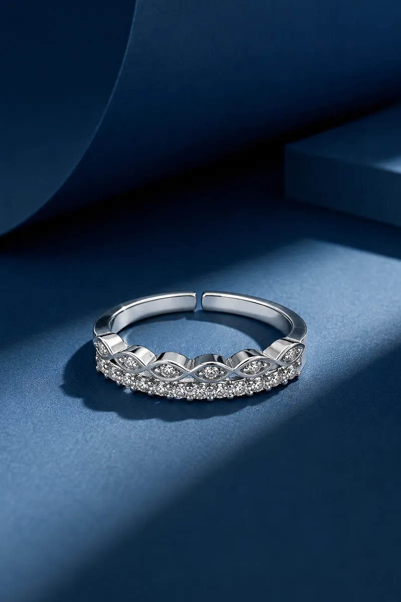 Silver Leaf Adjustable Ring for Women & Girls JWR00014SIL