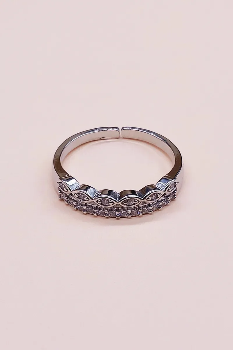 Silver Leaf Adjustable Ring for Women & Girls