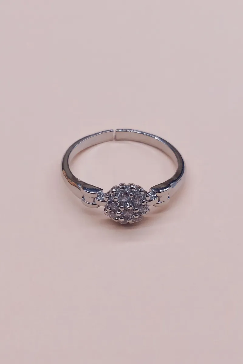 Silver Flower Cluster Adjustable Ring for Women & Girls JWR00029SIL