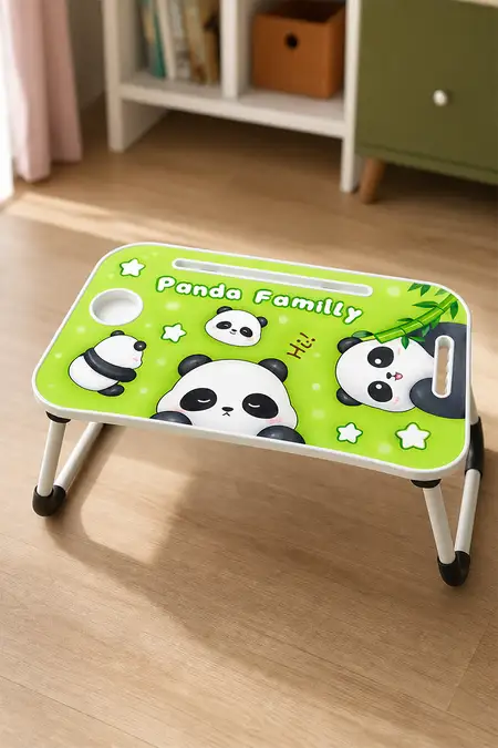 Foldable Study Table – Cute Panda Cartoon Design