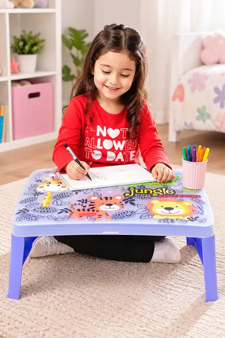 Foldable Study Table – Cute Giraffe & Jungle Design