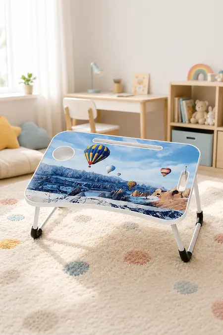 Foldable Laptop Study Table – Hot Air Balloon Design