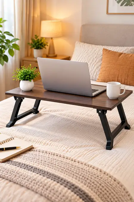Foldable Wooden Study Table (Brown)