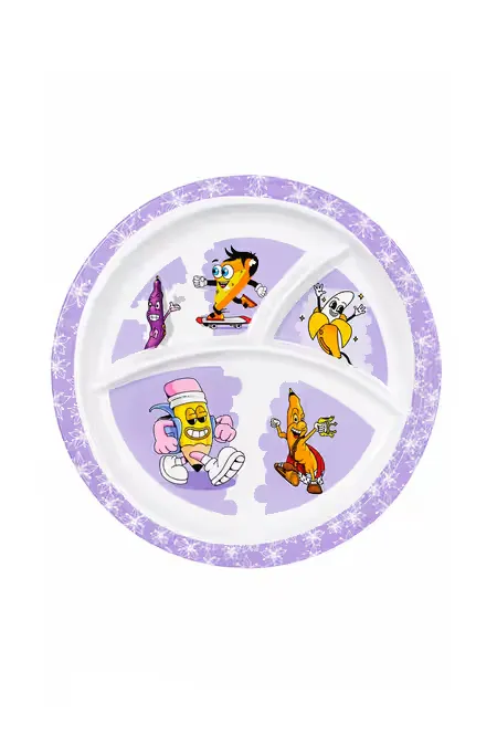 Melamine 3 Partition Kids Plate - 26 Cm