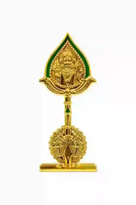 Metal Golden Murugan Vel - 4 Inch