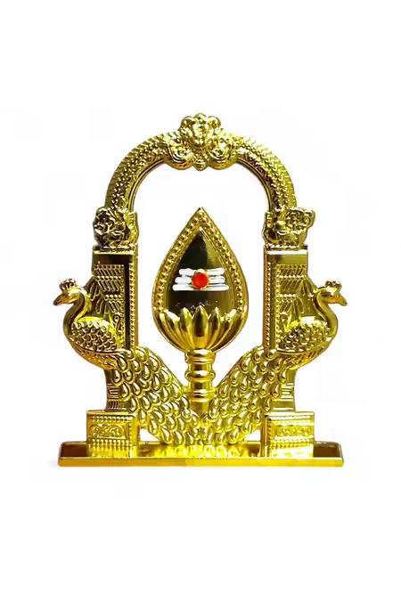 Metal Golden Vel & Peacock - 3 x 2 Inch
