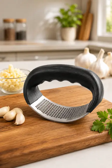 Stainless Steel 2-in-1 Multifunction Garlic Press - 1 PC