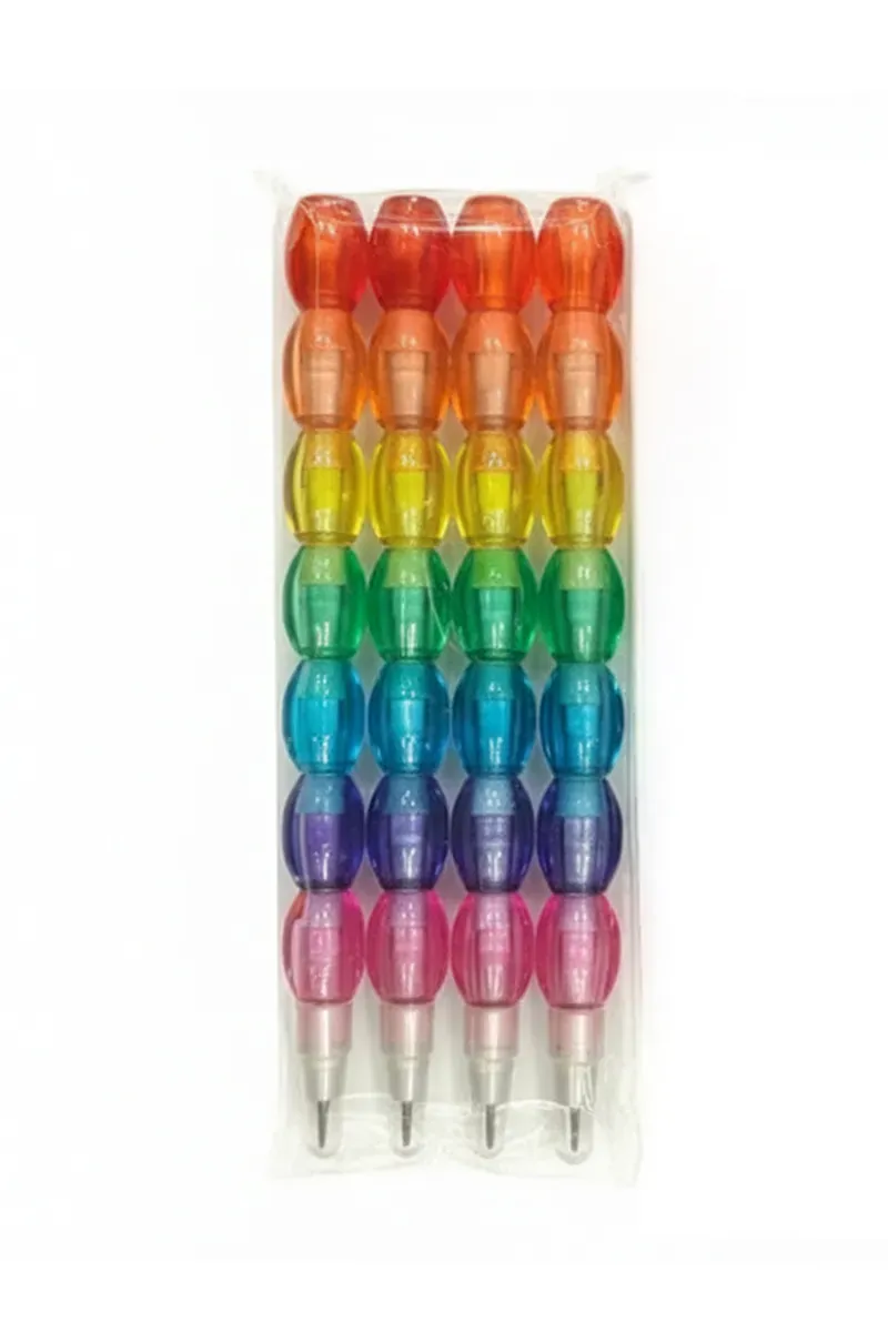 Pearls Moti Design Stacking Pencil for Kids - 4 Pc