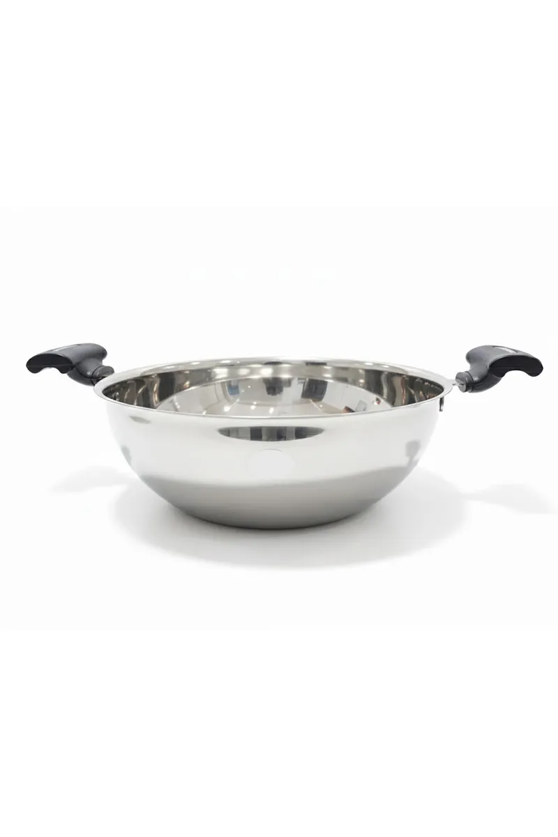 Stainless Steel Kadai, Silver - Medium
