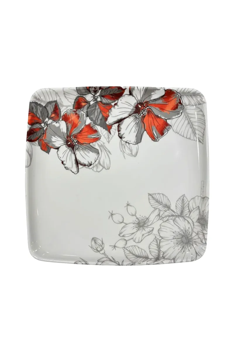 Melamine Printed Square Plate - Medium