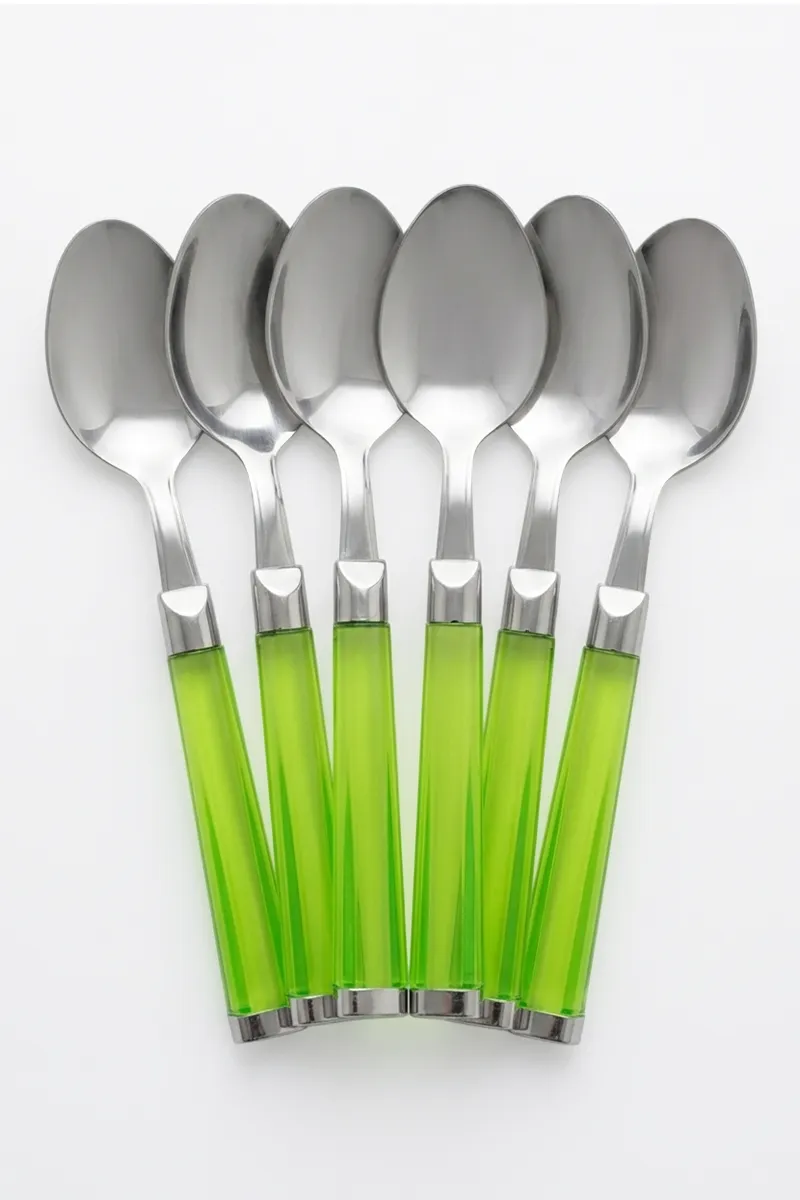Stainless Steel Spoon Set, Silver - 6pc - PORUR POHK1038SPOON6