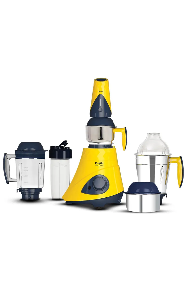 Preethi Eco Fresh 750 W Mixer Grinder with 5 Jars (Assorted)