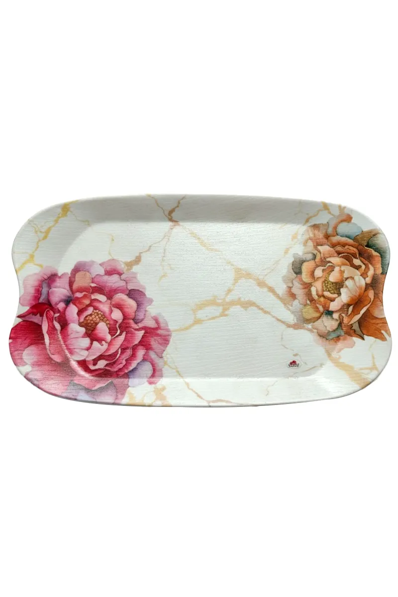 Melamine Serving Tray, Large - 1 PC Assorted Designs - PORUR POHK1075SERPLA