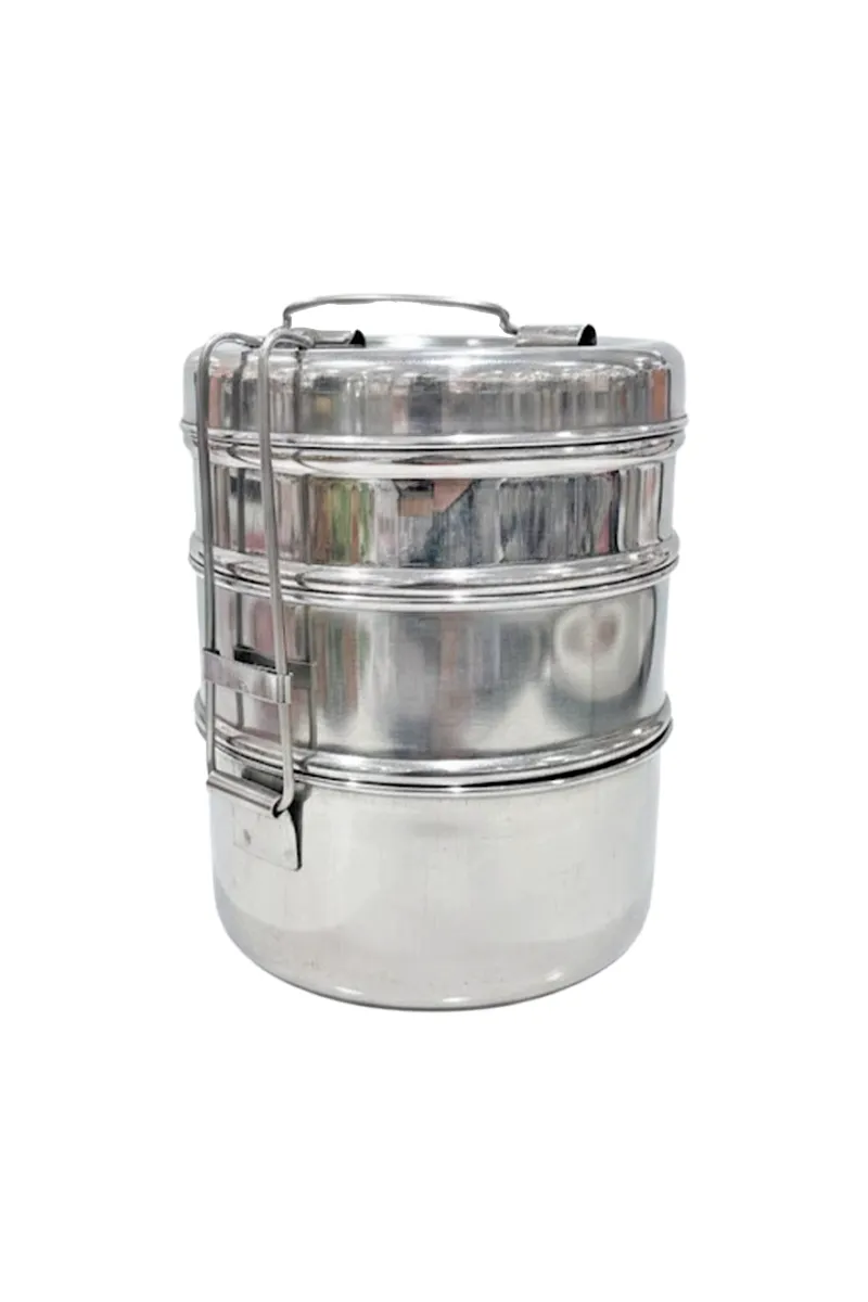 Stainless Steel Round 3 Layer Lunch Box - Medium