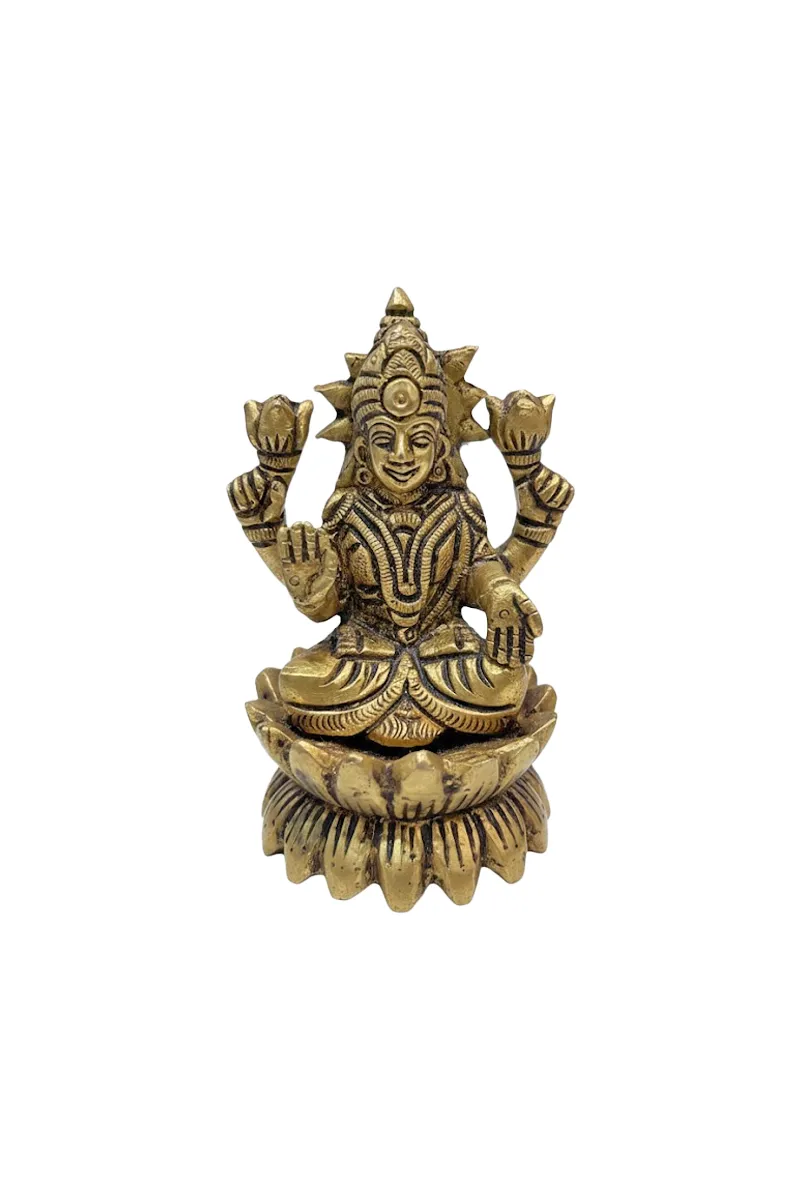 Brass Lakshimi Idol, Gold - 1pc PORUR POHK1123LAKSHIMI