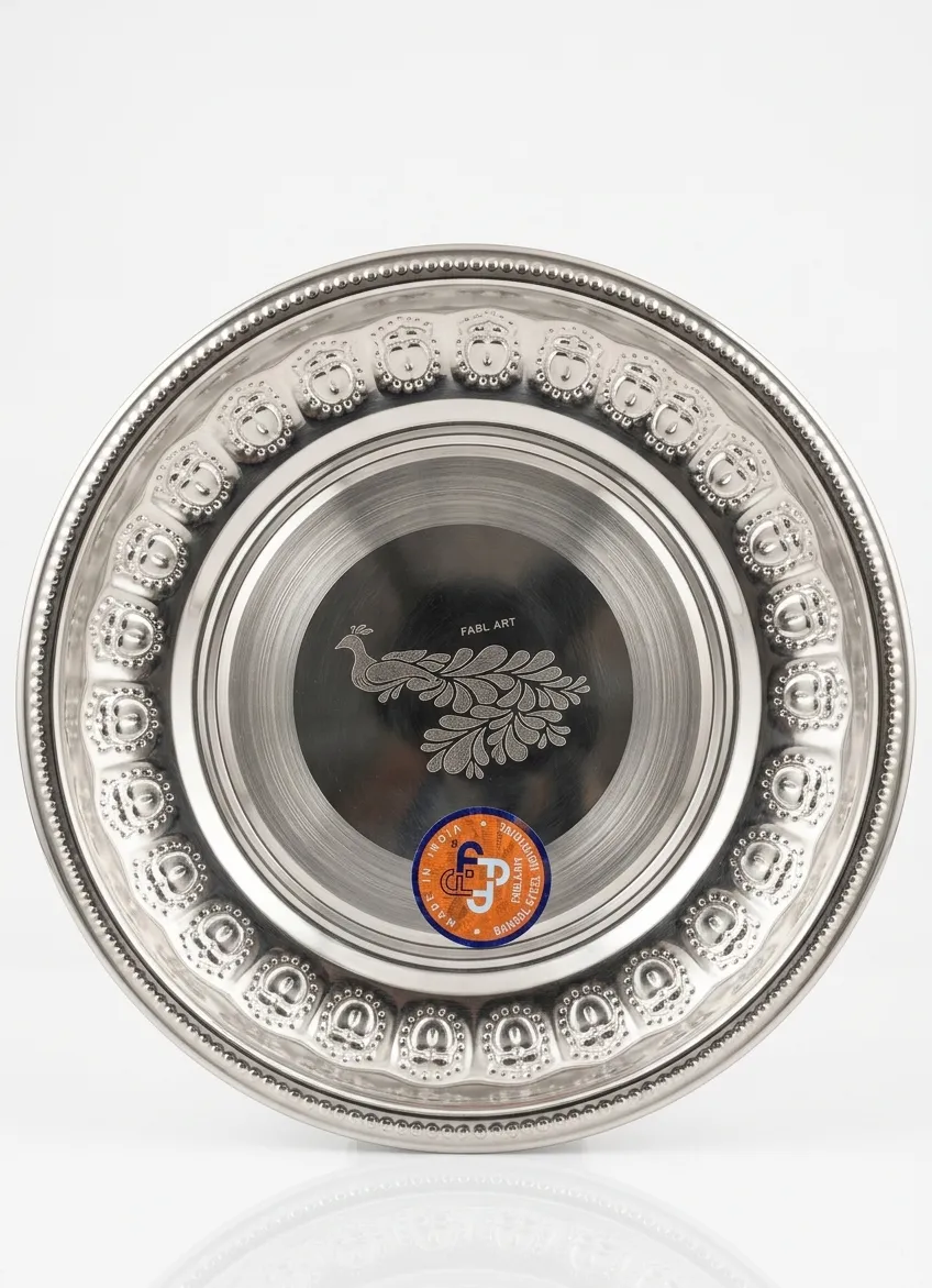 Stainless Steel Printed Plate - 22 Cm