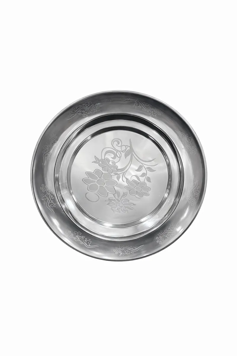 Stainless Steel Soup Plate, Silver - Medium