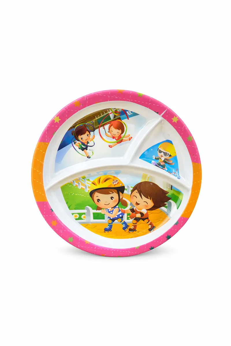 Melamine 3 Partition Kids Plate - Small