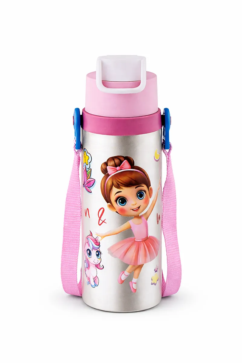 Virtue Plastic & Stainless Steel Little Aqua Water Bottle - 400 ML