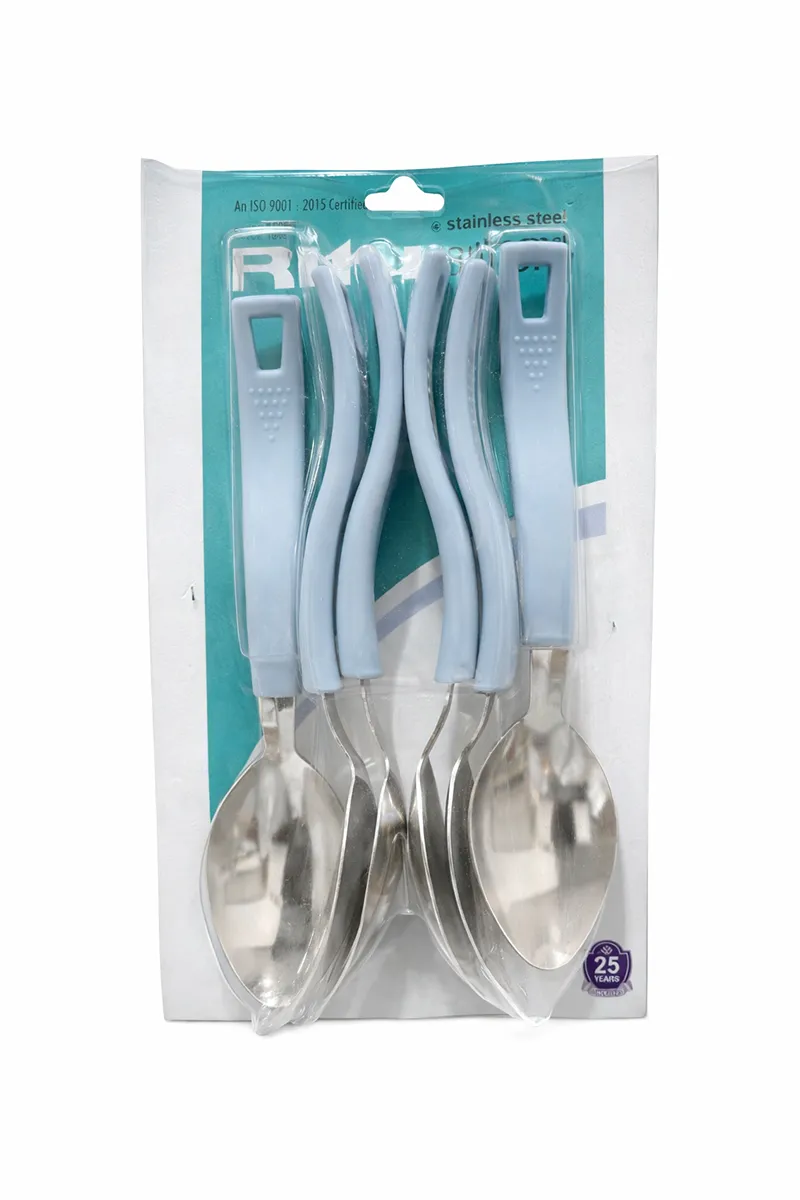 Ritu Plastic & Stainless Steel Spoon - Set of 6