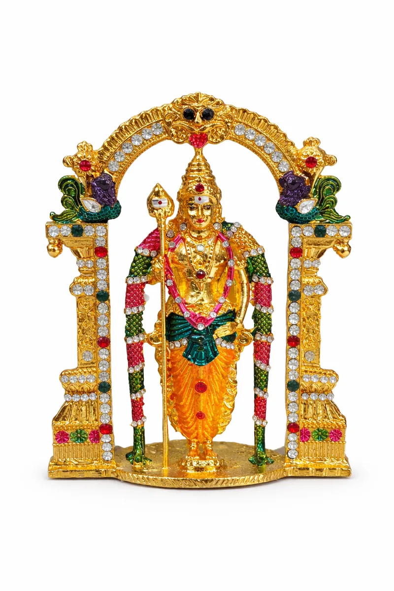 Stoned Murugan Idol, Multicolour - Small POHK1567MUGIDLML  Porur  6th floor