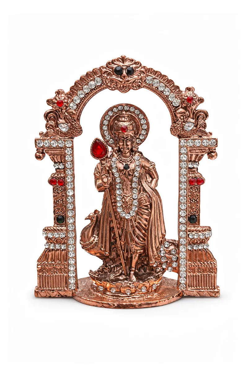 Stoned Murugan Idol, Rose Gold - Small