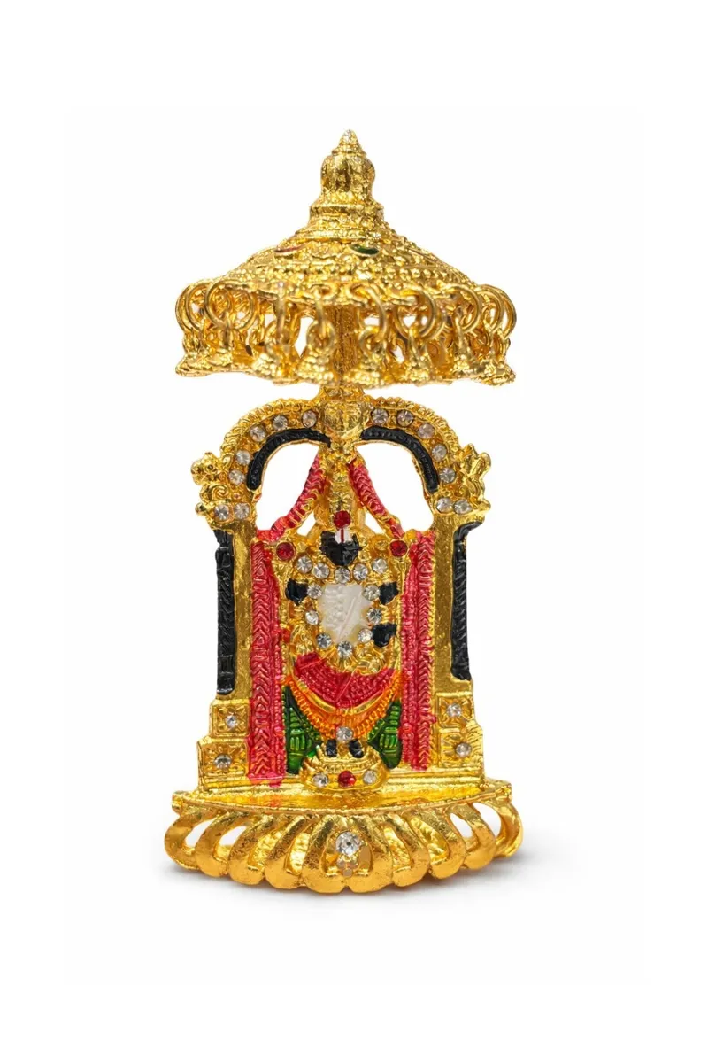 Tirupati Balaji Idol, Gold - Mini