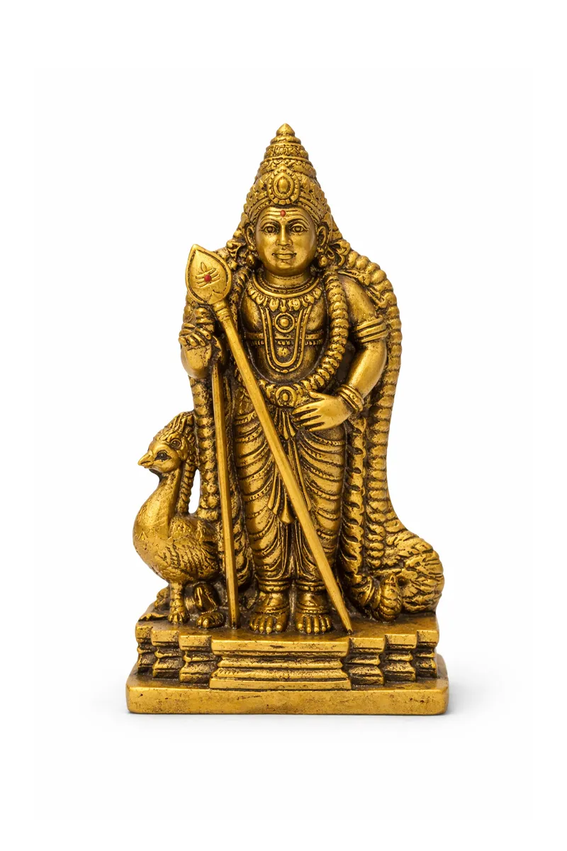 Creamic Murugan Idol, Gold - Medium