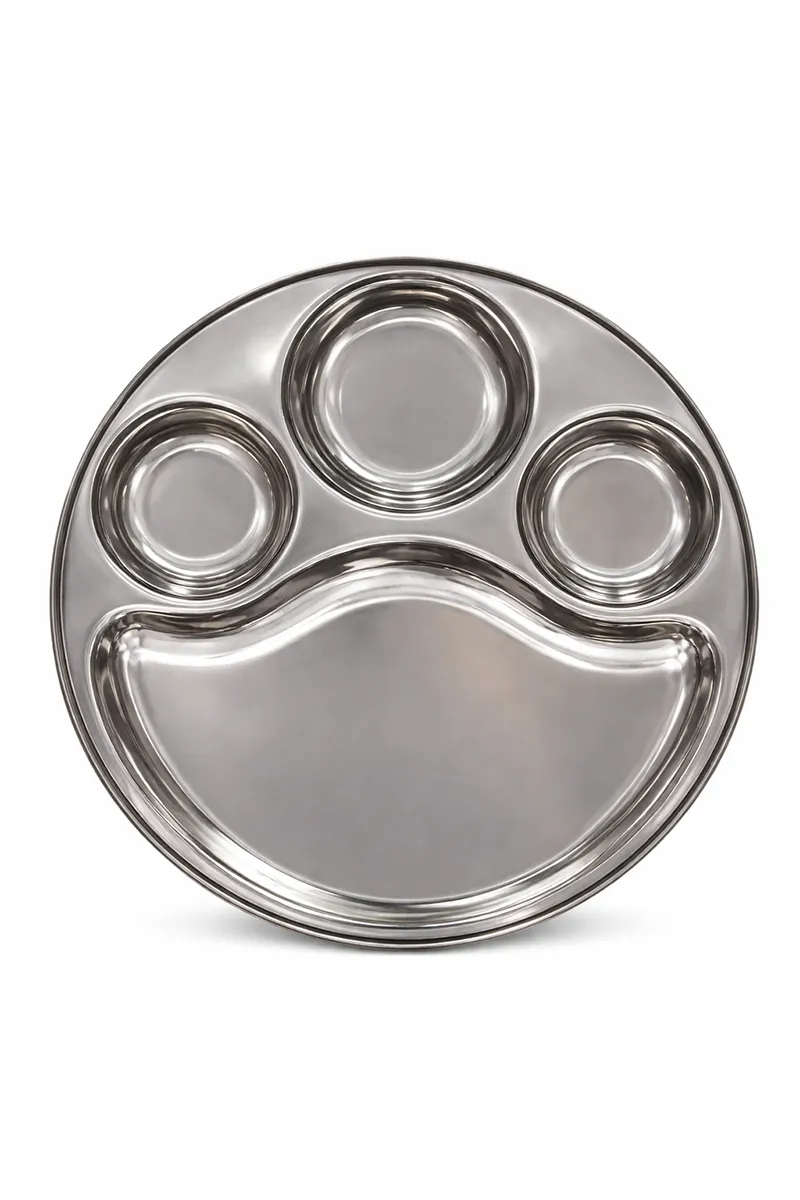 Stainless Steel Dining Plate - Medium