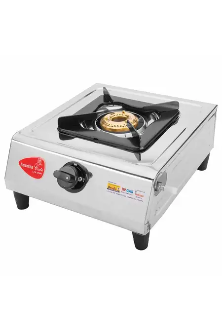 Anantha Cute Single Burner Stainless Steel Manual Gas Stove | Gas Cooktop (Assorted)