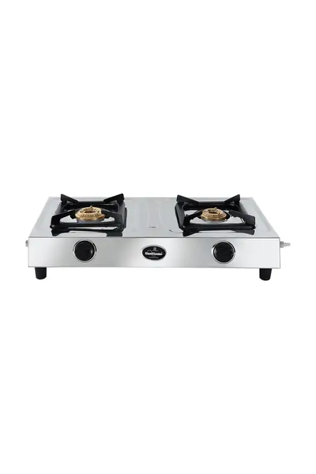 Sunflame Star 2 Burner Stainless Steel Manual Gas Stove | Gas Cooktop (Assorted)