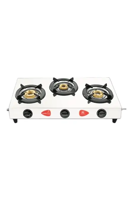 Anantha Cute 3 Burner Stainless Steel Manual Gas Stove | Gas Cooktop (Assorted)