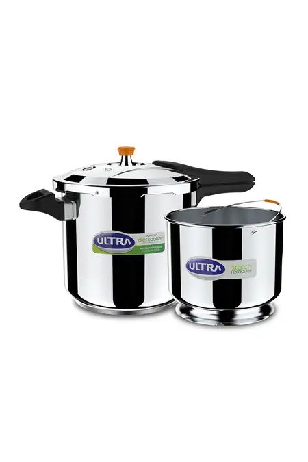 Ultra Stainless Steel Diet Cooker with Starch Remover - 8 Ltr