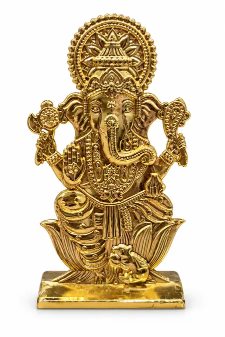 Golden Metal Double Side Ganesh Idol - Small