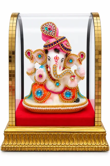 Ganesha Idol in Acrylic Glass Box - Medium
