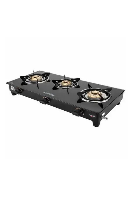 Anantha Nano 3 Burner Glasstop Gas Stove | Gas Cooktop (Assorted)